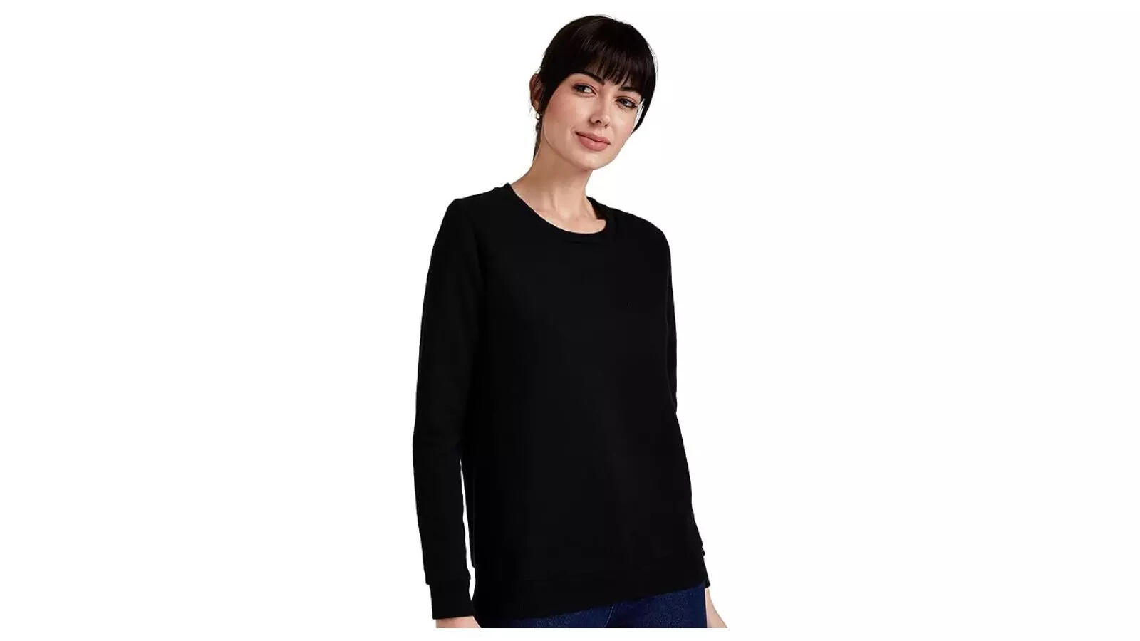 Allen Solly Womens Round Neck Solid Sweatshirt