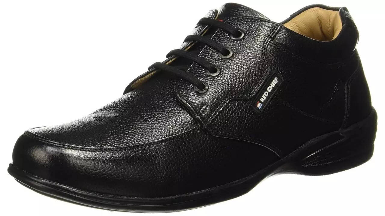 Red Chief Leather Derby Black Formal Shoe for Mens RC3506
