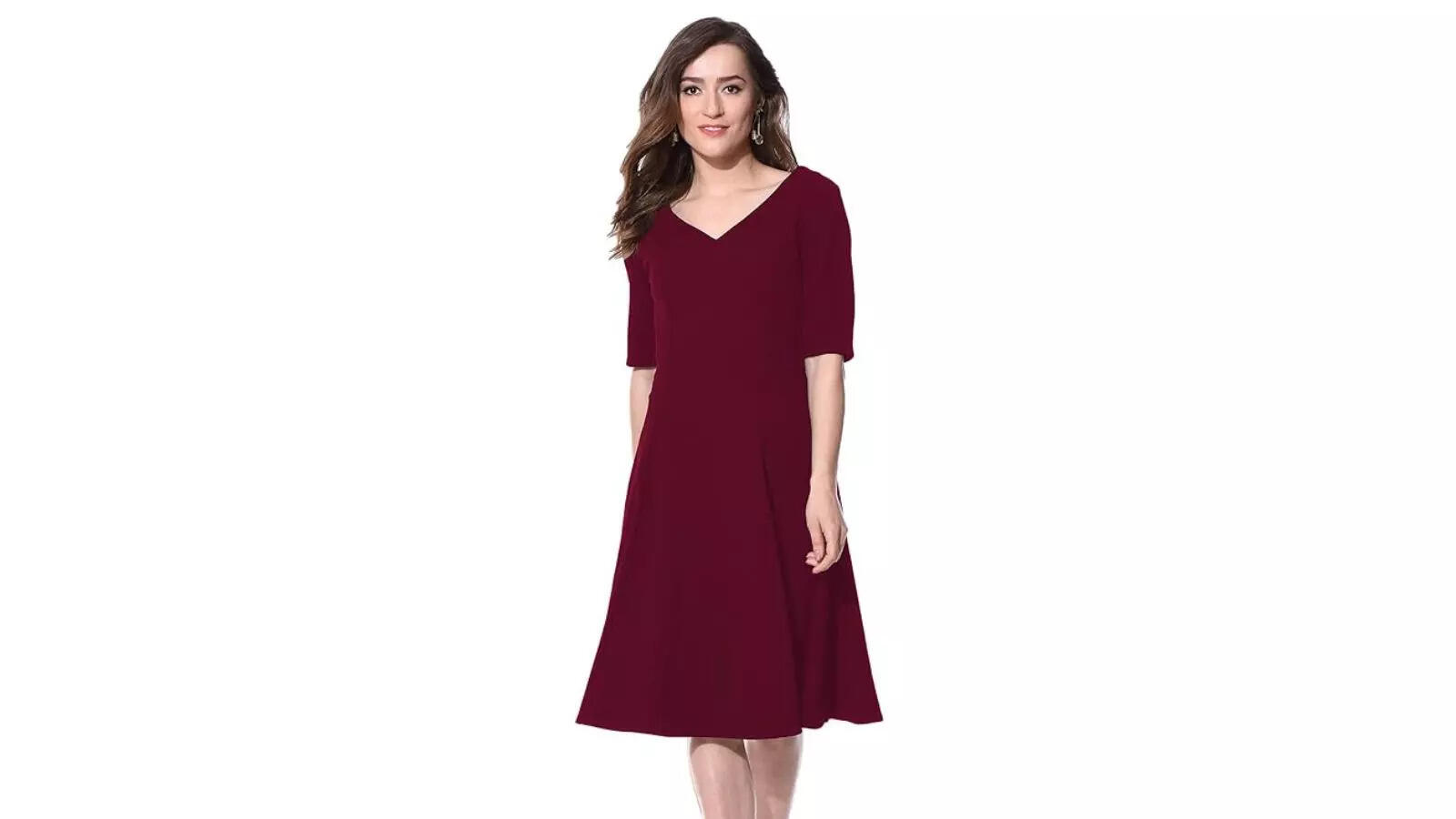 AARA Womens Knee-Length Casual Dress