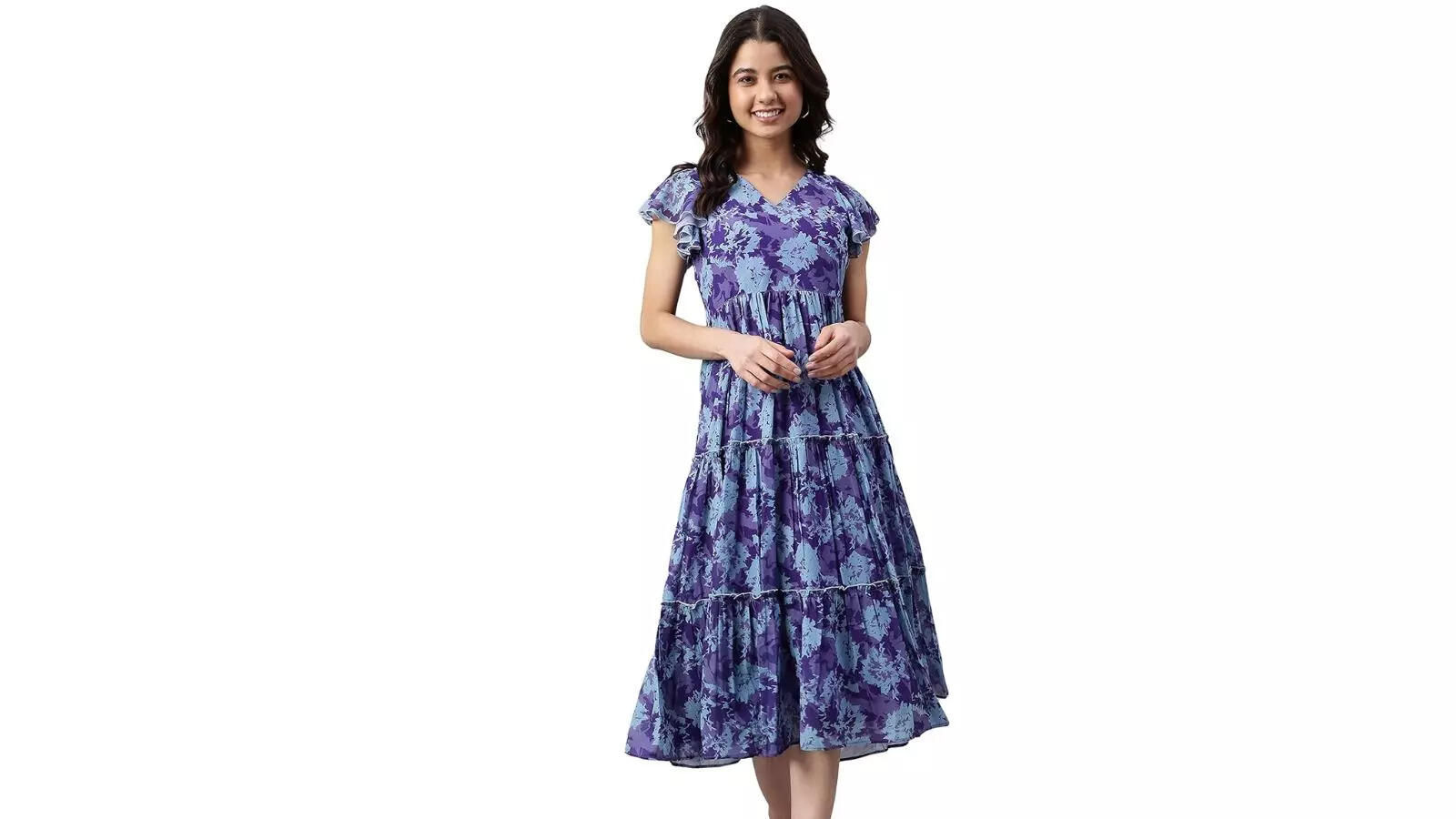 Janasya Womens Printed Dress