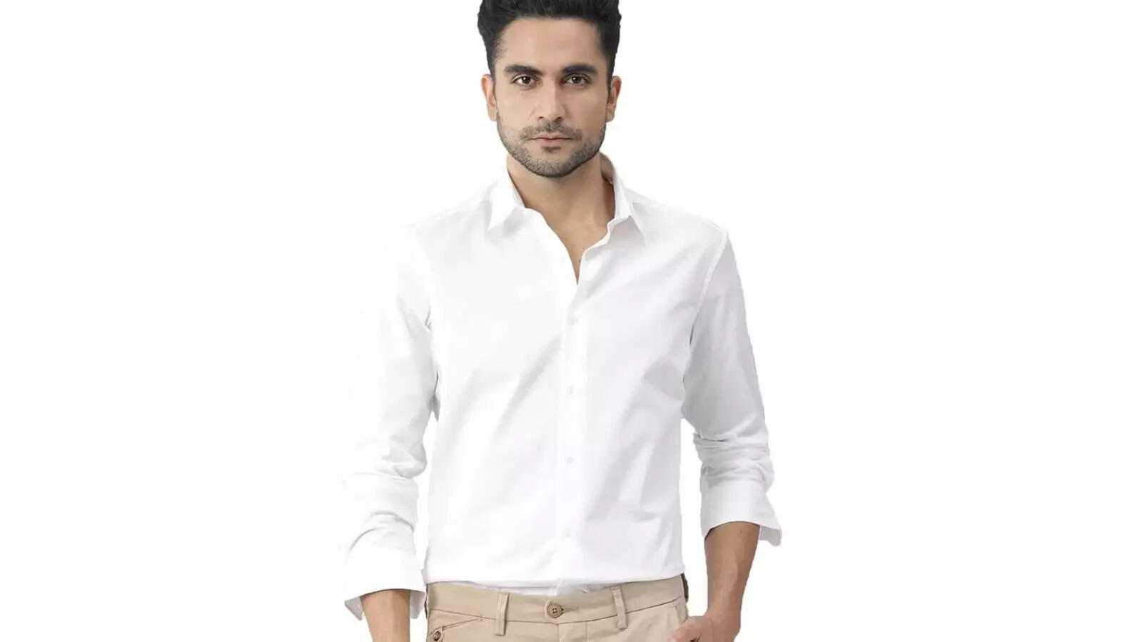 U-TURN Mens Cotton Solid Formal Shirt 