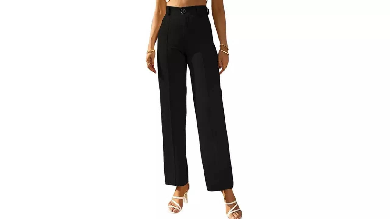 Bhochi Women Polyester Blend Solid Trousers