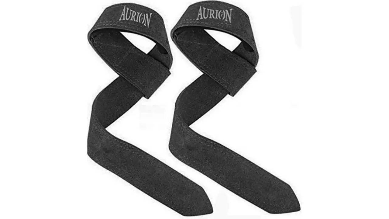 Aurion Fitness 1.5" Premium Genuine Leather Lifting Wrist Straps