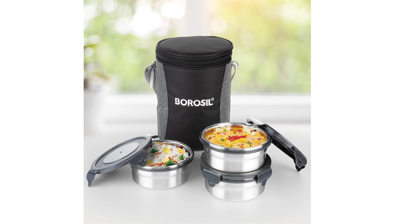 Borosil Feast Stainless Steel Lunch Box