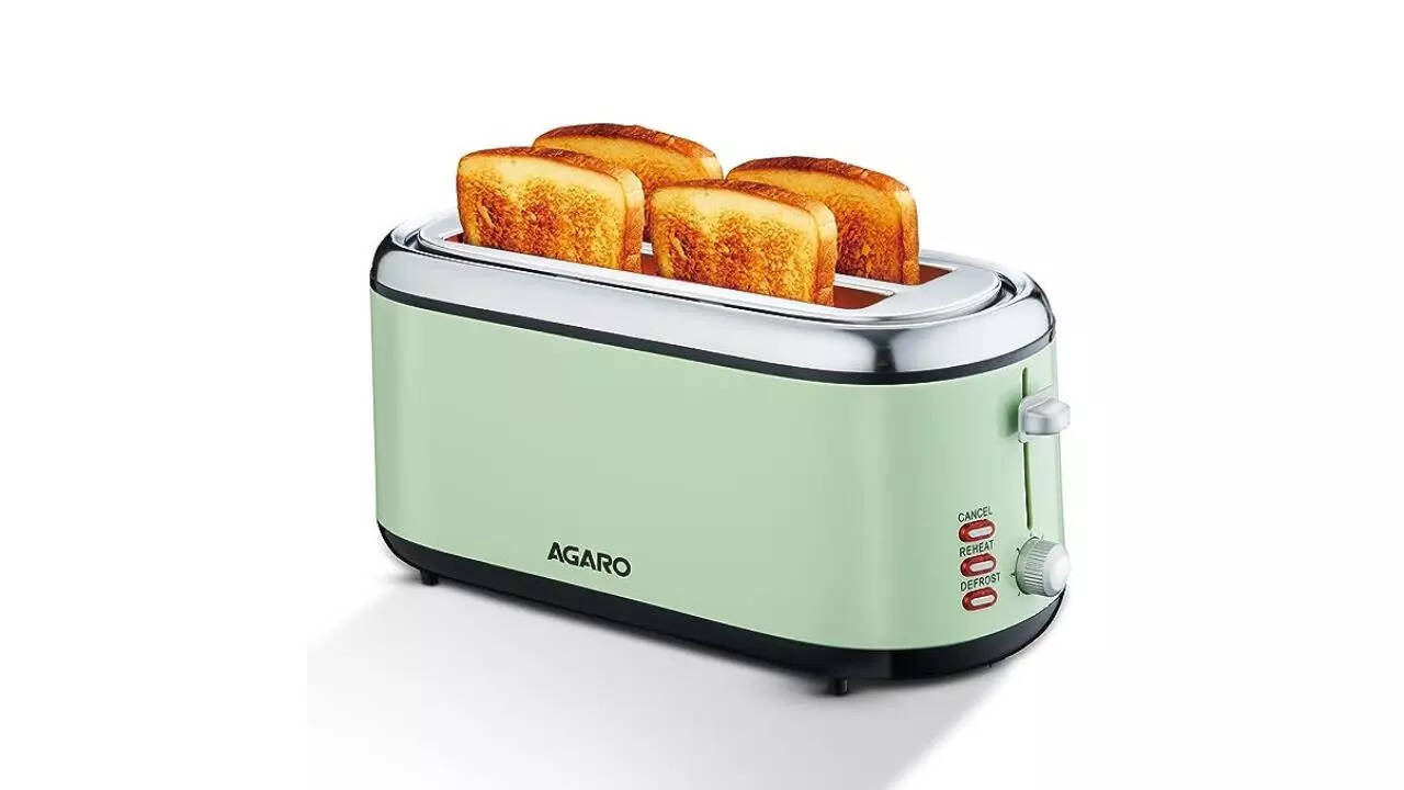 AGARO Royal 4 Slice Stainless Steel Pop Up Toaster
