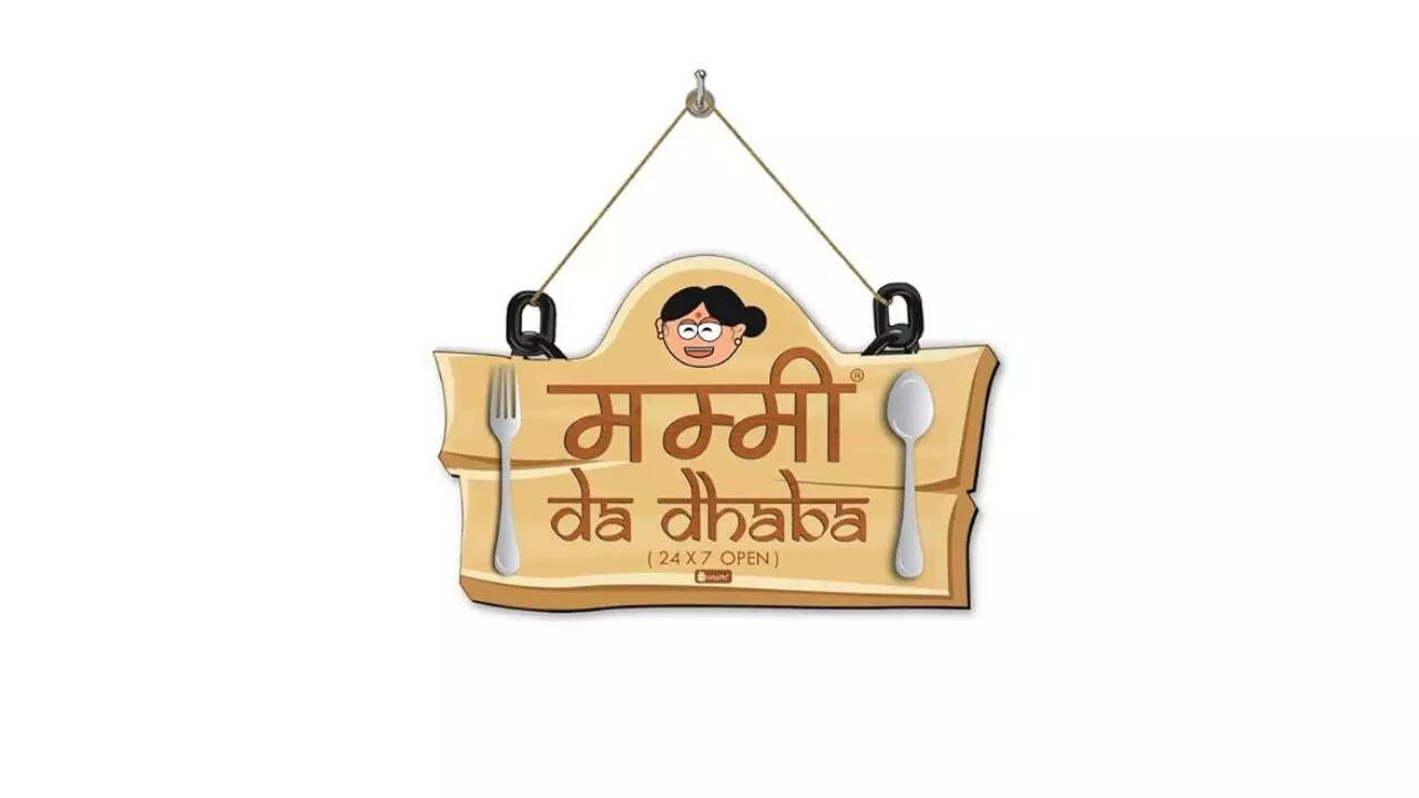 Indigifts Mummy Da Dhaba Hindi Quotes Printed Light Brown Wooden Wall Hanging