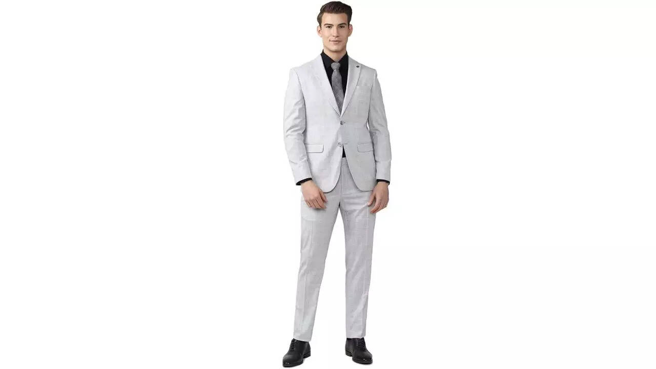 Peter England Men Business Suit Pants Set