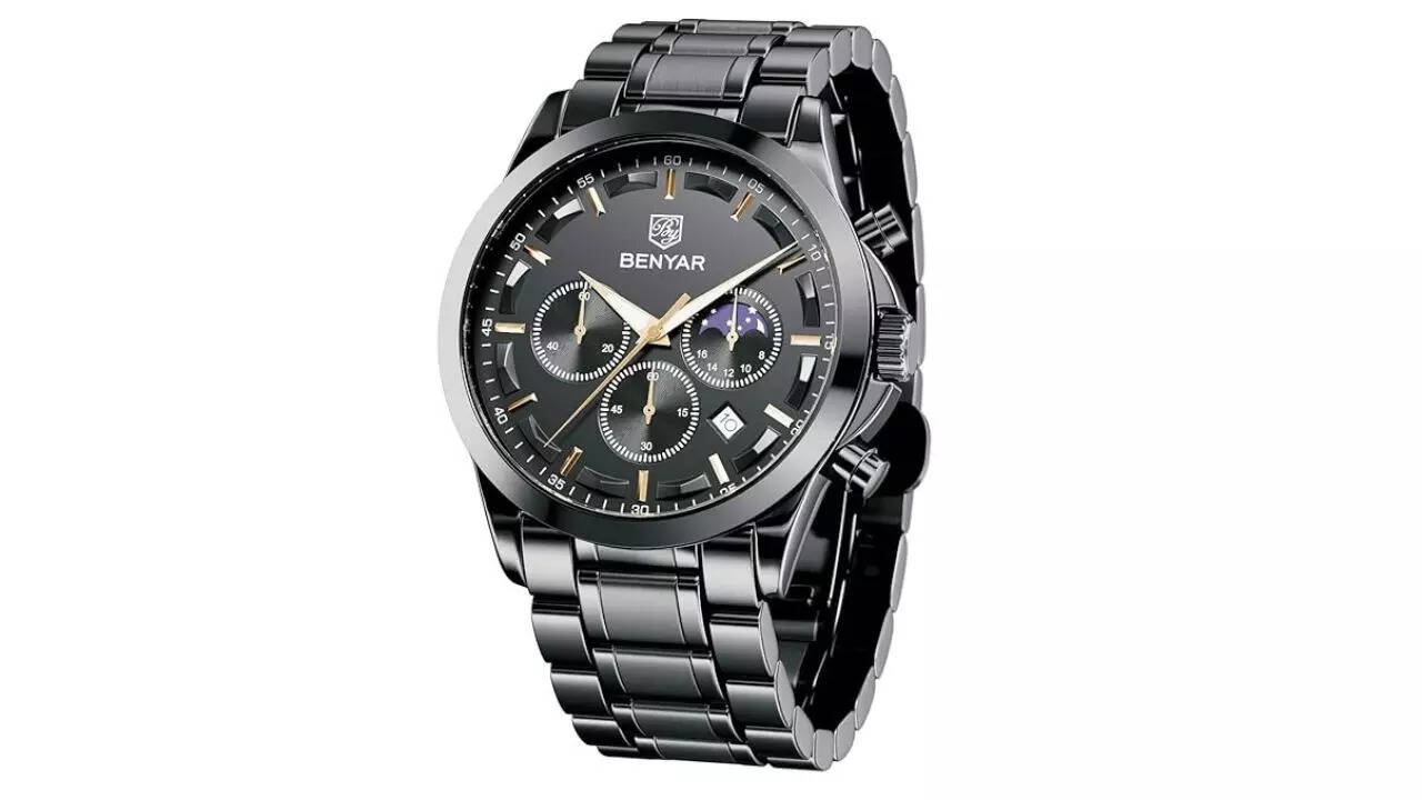BENYAR Fashion Men's Quartz Chronograph Waterproof Stainless-Steel Watch