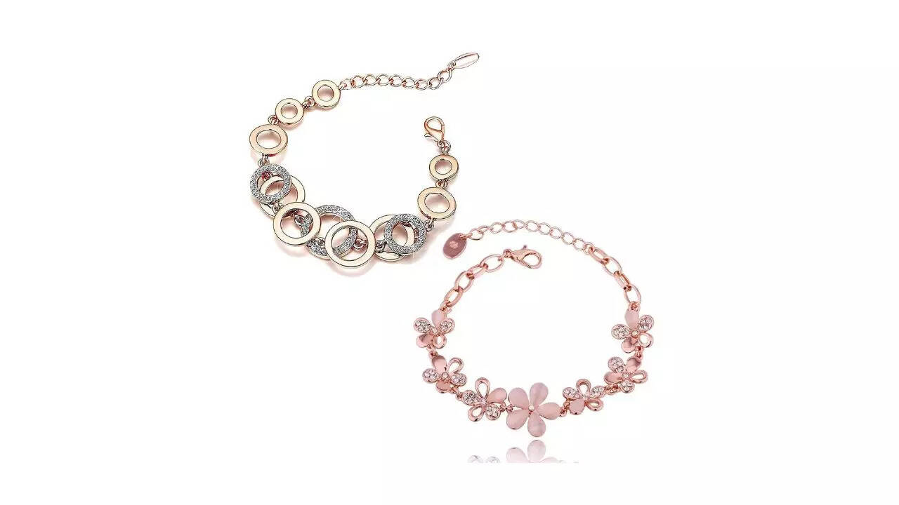 Shining Diva Fashion Gold Plated Combo of 2 Bracelet