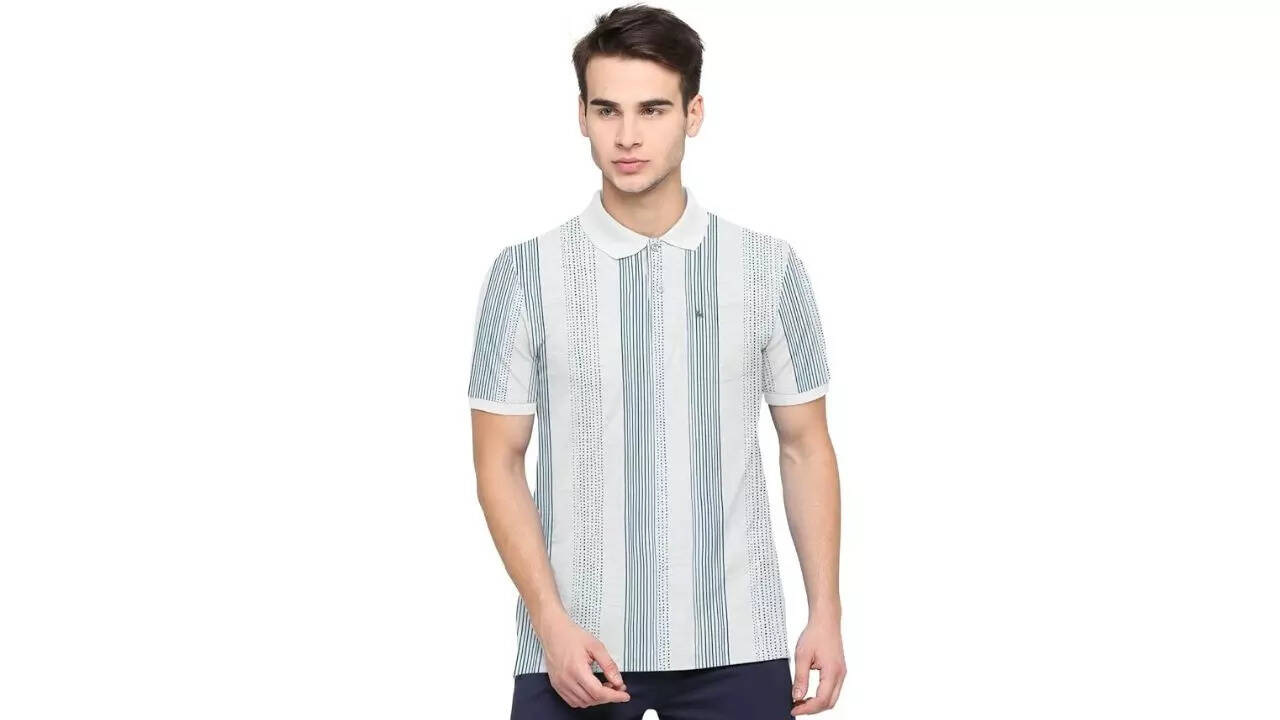 BULLMER Mens Regular Fit Printed Polo Collared Tshirt