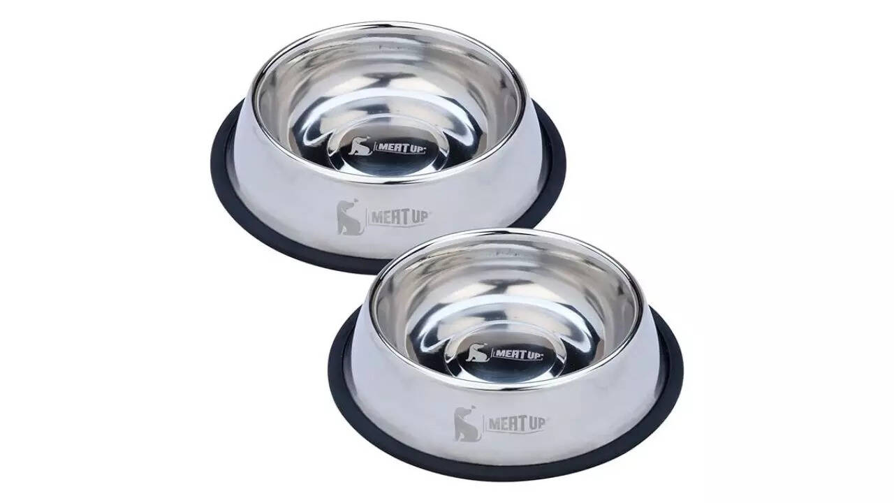 Meat Up Stainless-Steel Dog Feeding Bowl