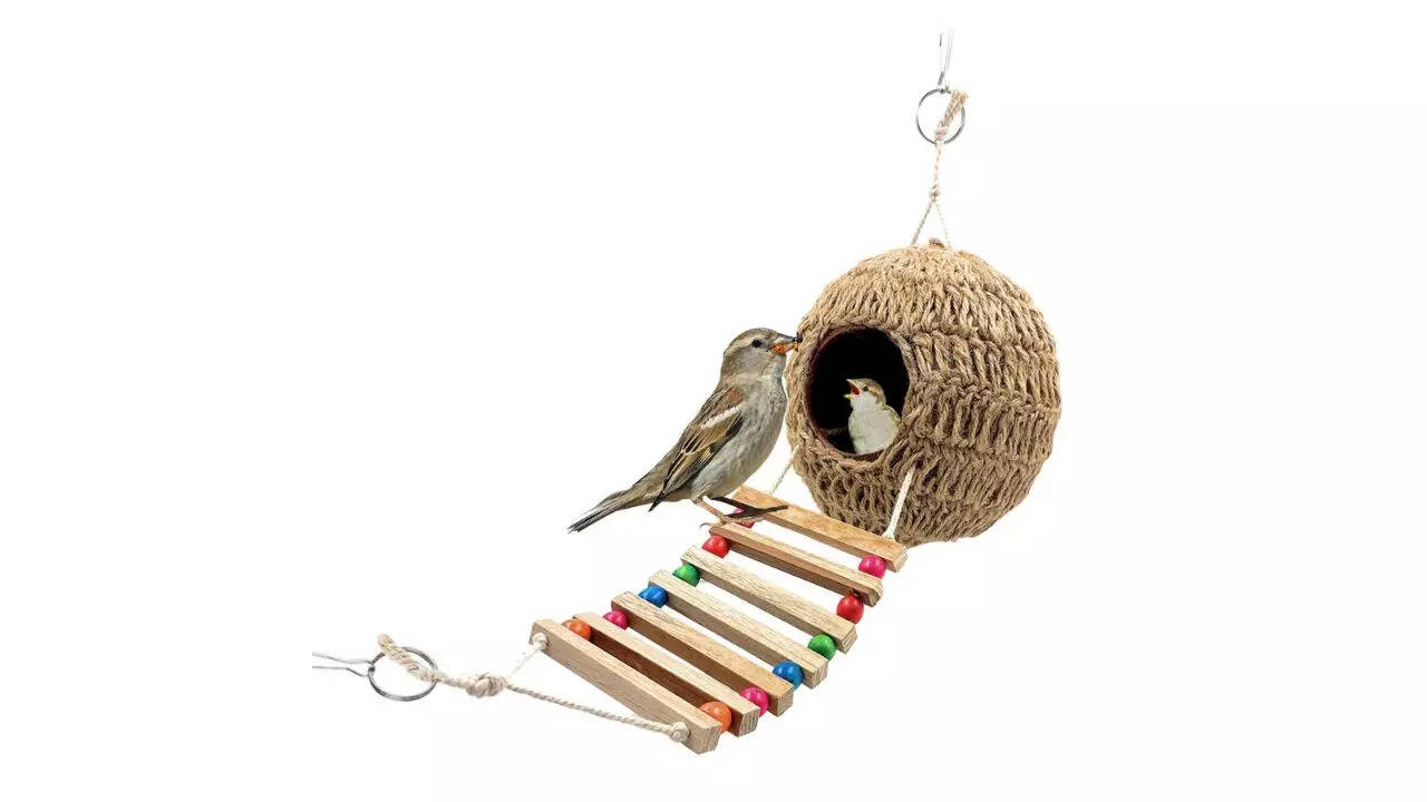 Jainsons Pet Products Natural Earthenware Jute Bird House
