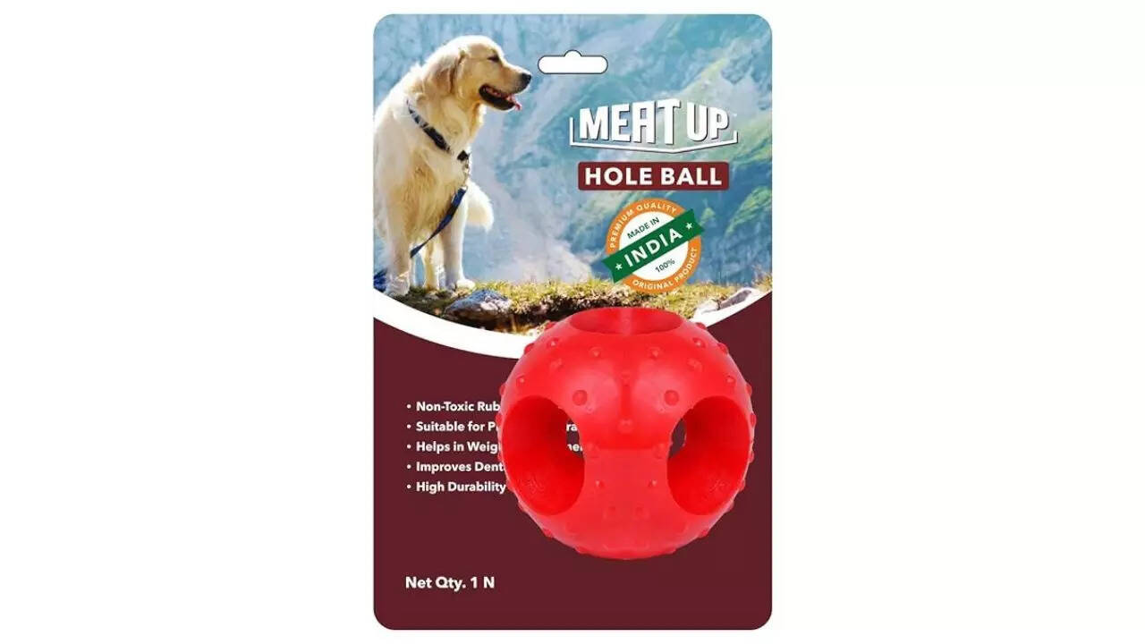 Meat Up Non-Toxic Rubber Hole Ball Chew Toy