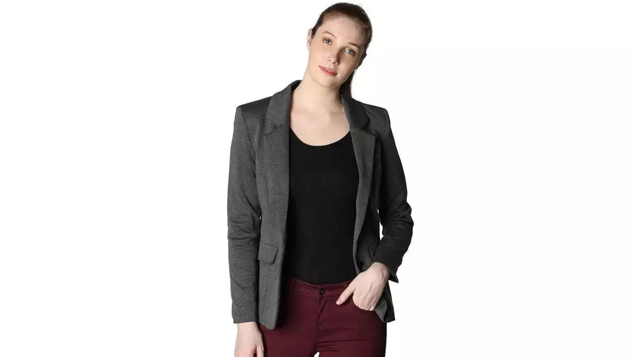 VERO MODA Women Notched Lapel Solid Blazer