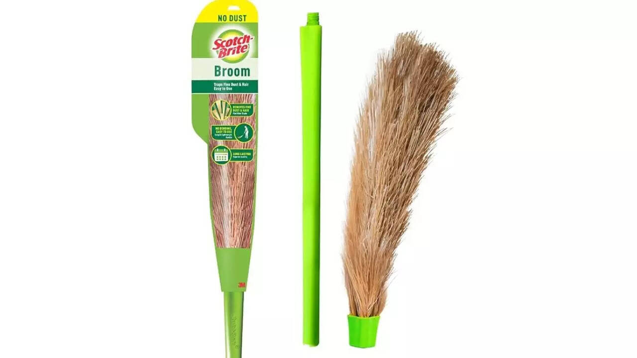 Scotch-Brite No-Dust Broom, Long handle, Easy floor cleaning