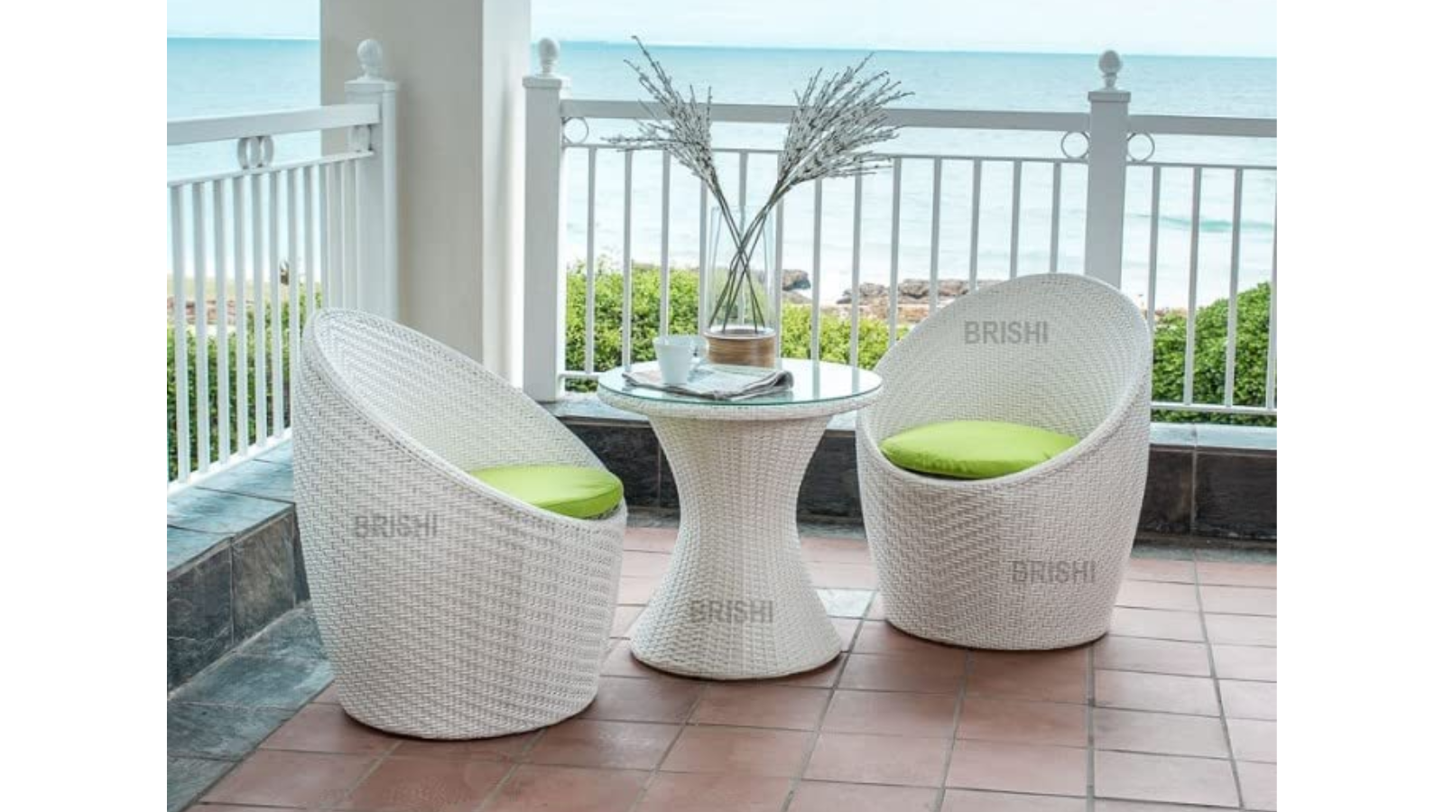 BRISHI Garden Patio Seating Chair and Table Set