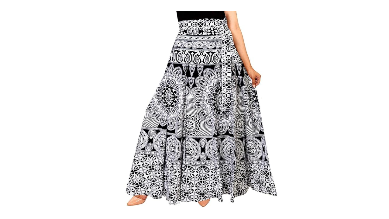 MATKEWALAZ Cotton Jaipuri Sanganeri Print Skirt