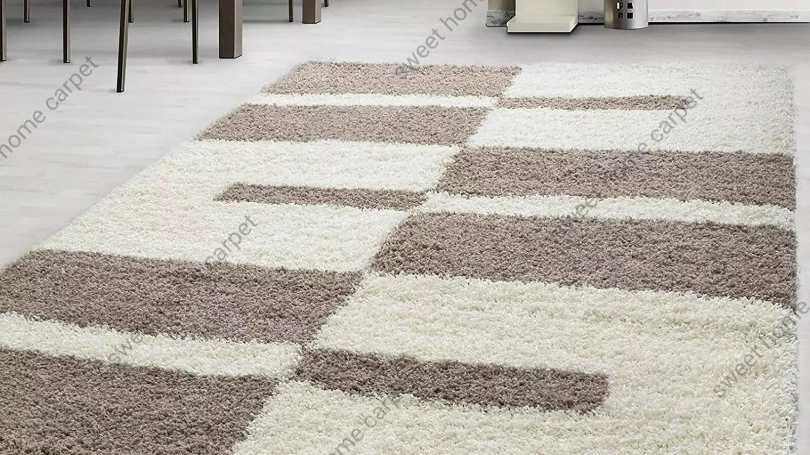 SWEET HOMES Super Ultra Soft Shaggy Handcrafted Rectangular Carpet
