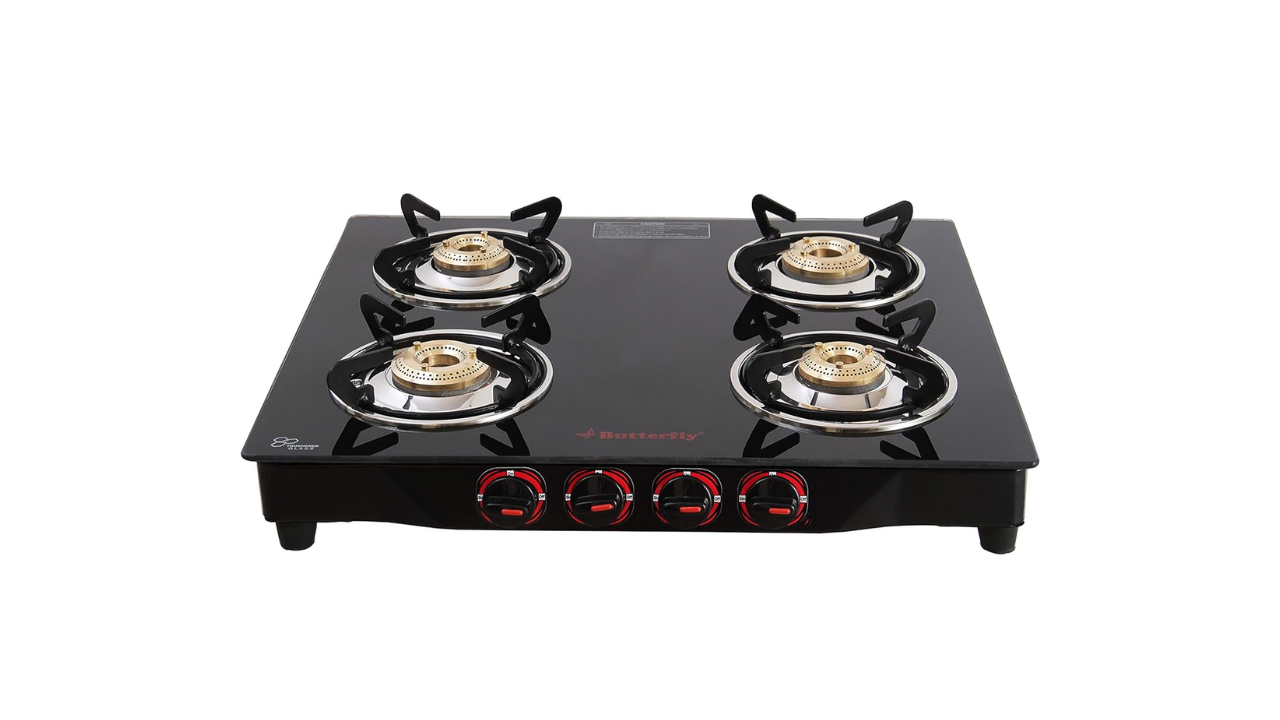 Butterfly Smart Glass 4 Burner Gas