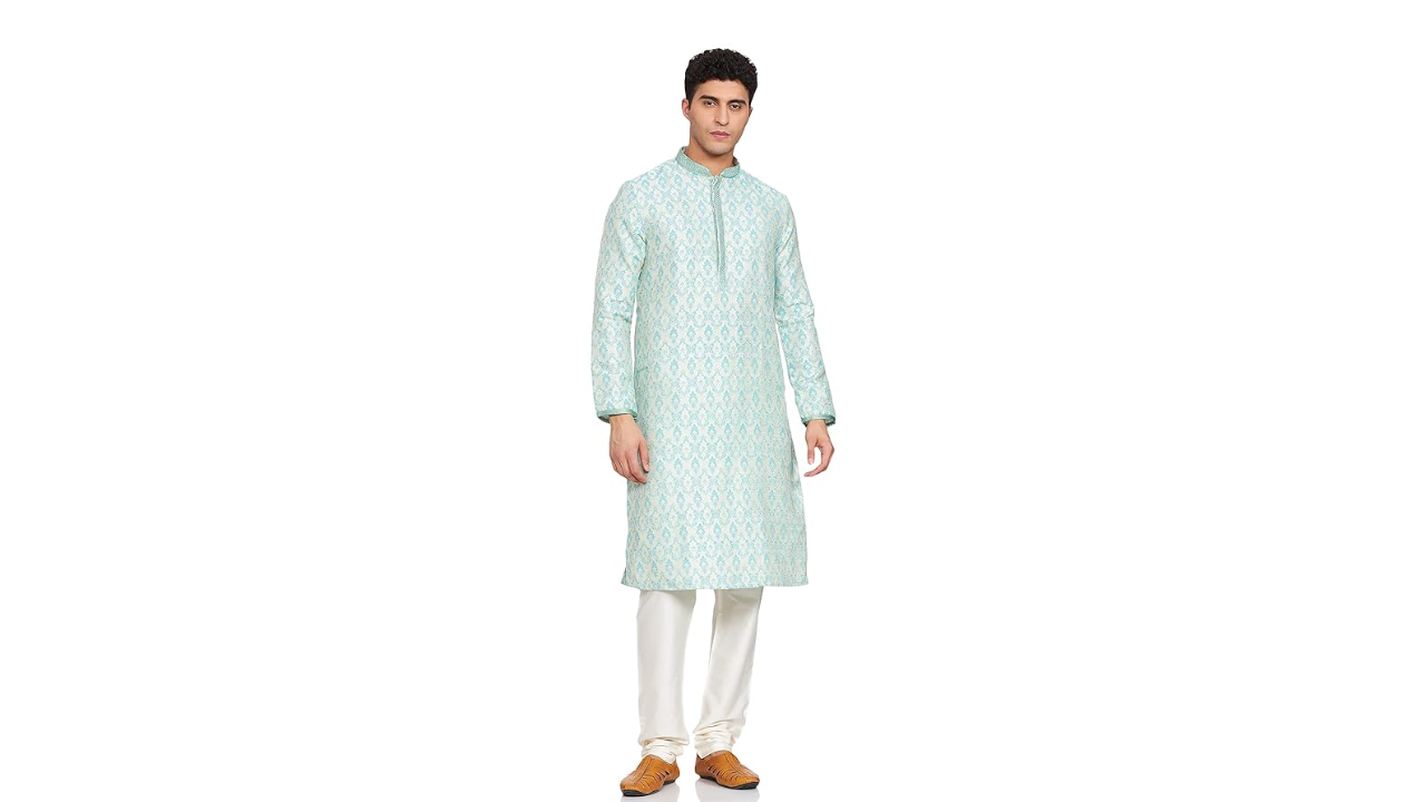Manyavar Jacquard Embroidered Kurta Set