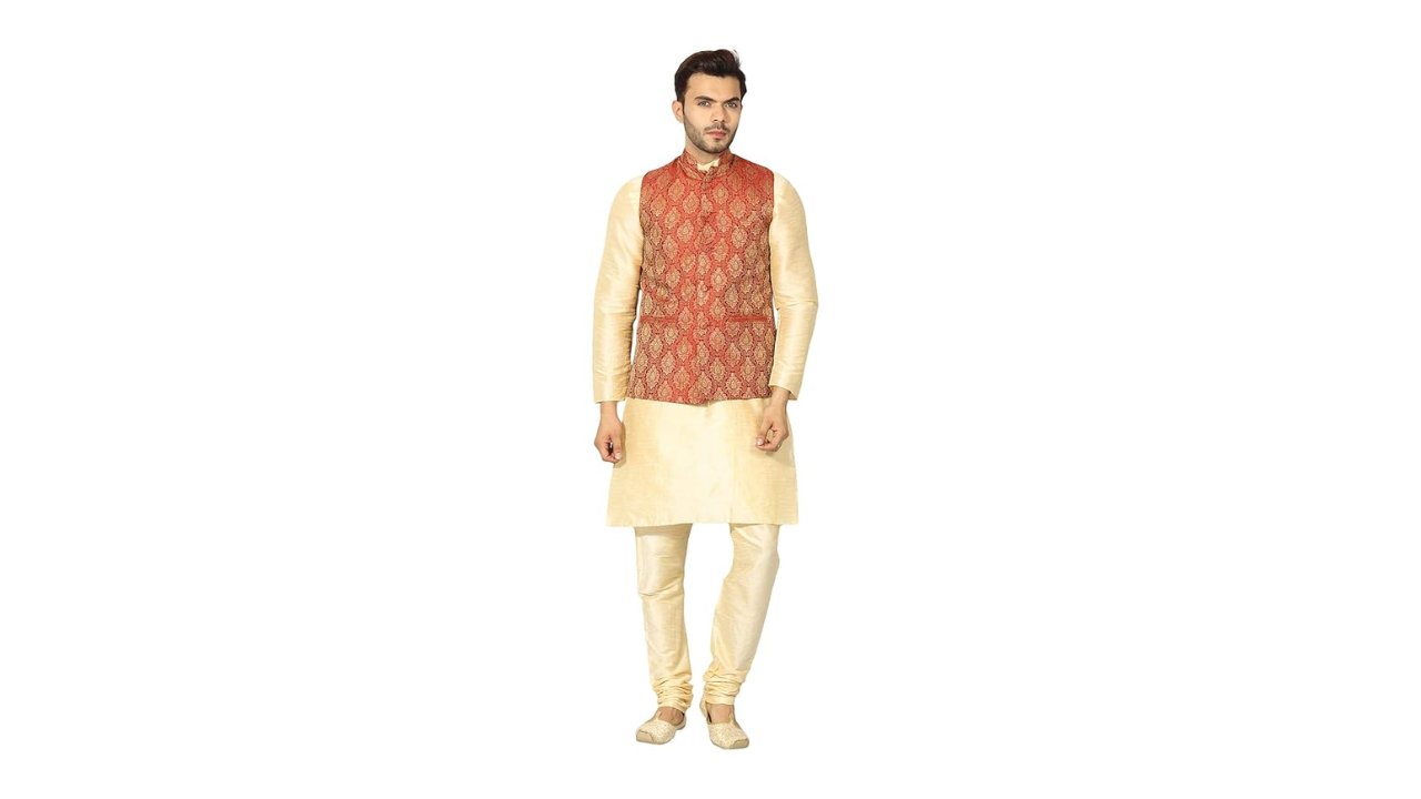 Uri and MacKenzie Men's Silk Blend Regular Kurta