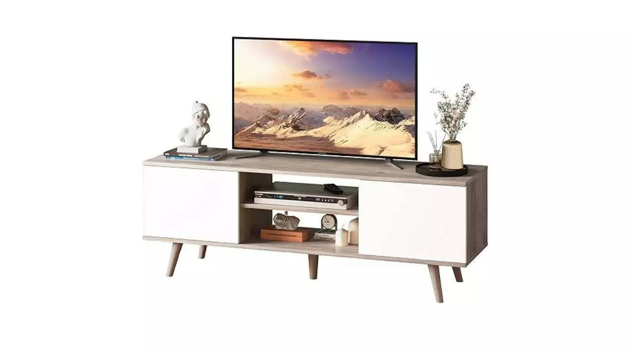 WLIVE Engineered Wood White TV Stand