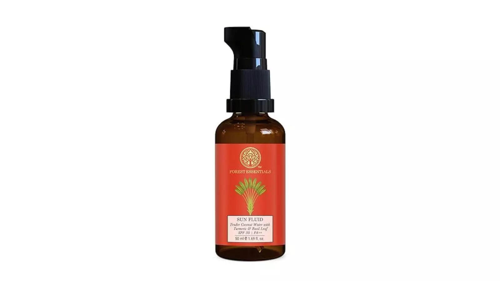 5Forest Essentials SUN FLUID Tender Coconut Water with Turmeric & Basil Leaf SPF 50