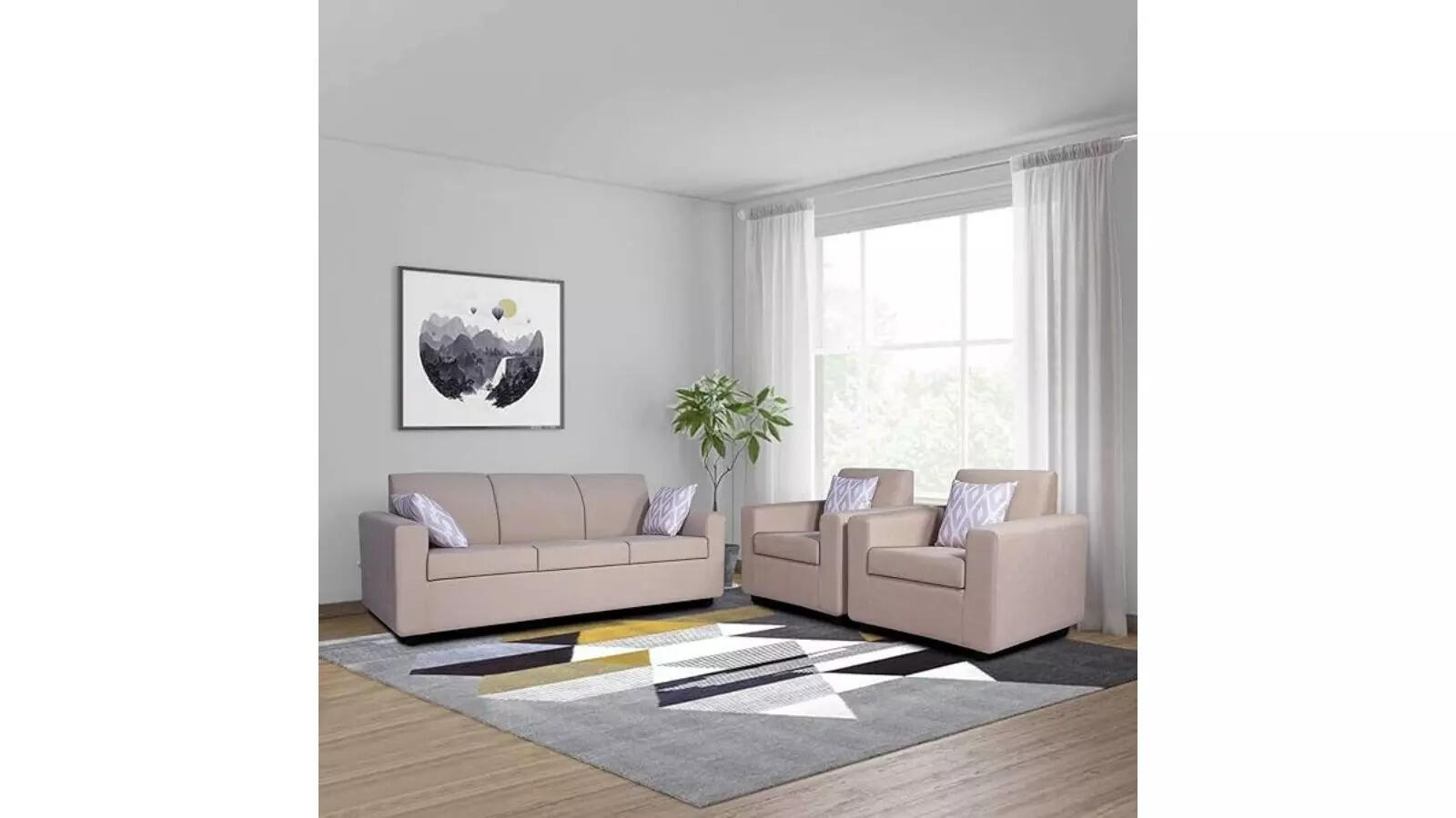 Adorn India Monteno 3-1-1 5 seater sofa set (Beige)