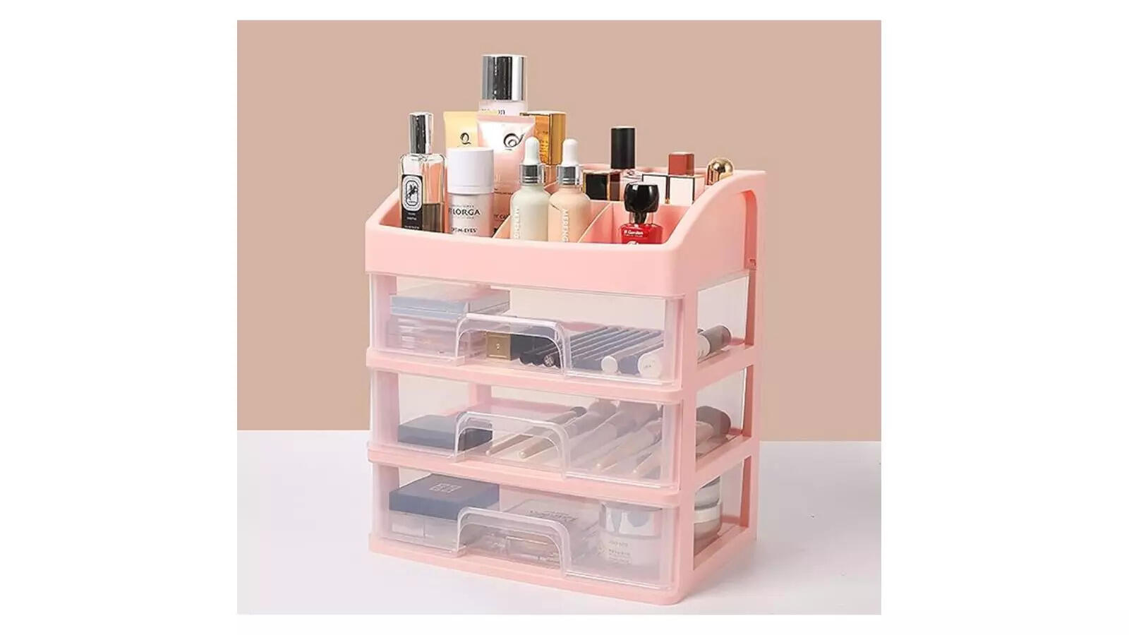 ALOXE Cosmetic Organizer Box Drawers Storage Plastic Stationary Box