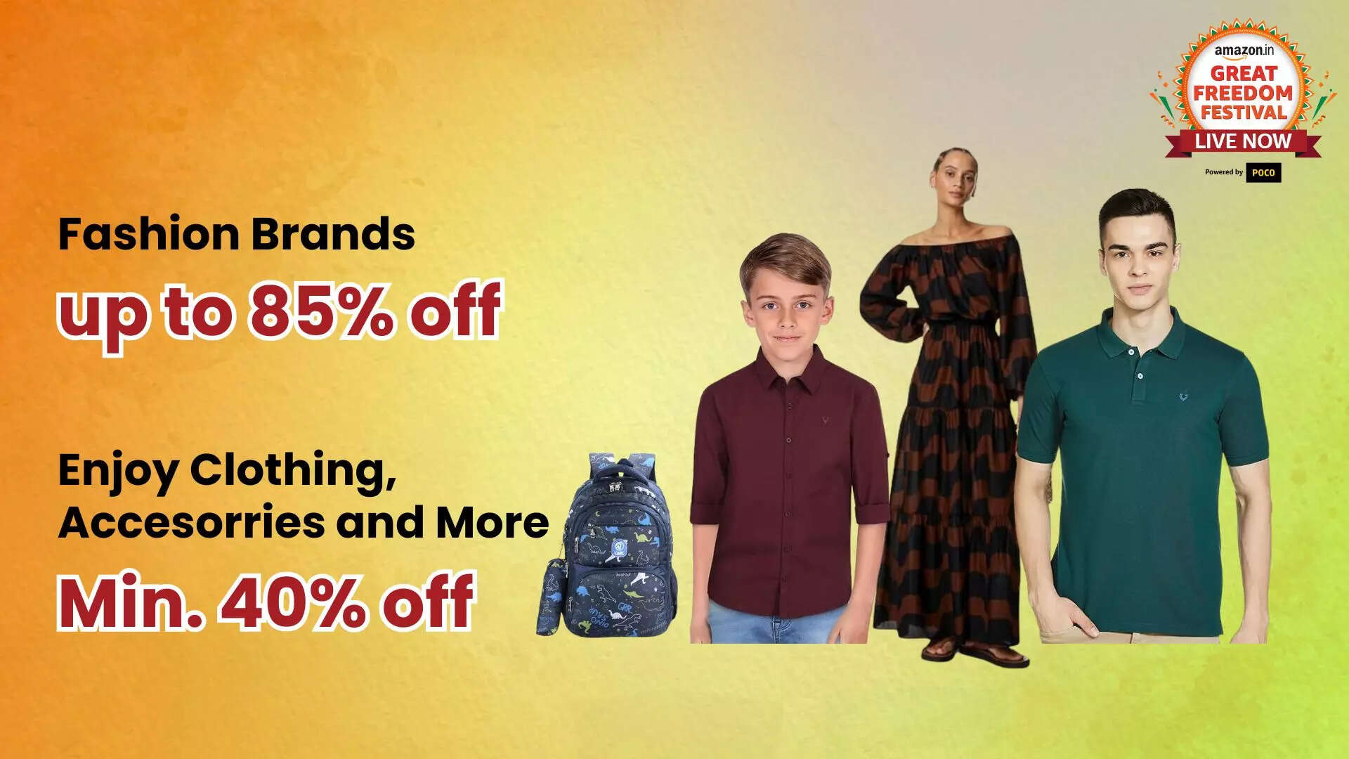 Great Freedom Festival 2024: Unlock Massive Savings of up to 85% on Men’s, Women’s, and kids' clothing, Footwear, Handbags, accessories and More!