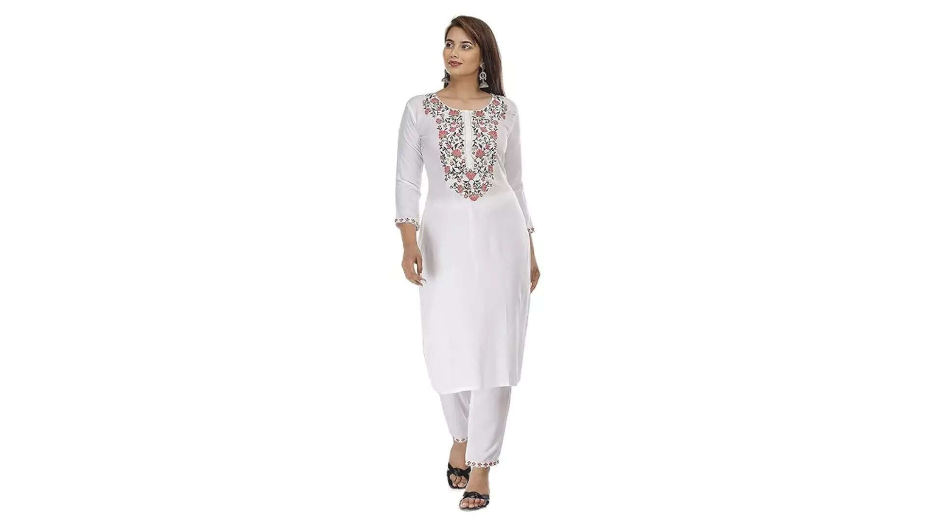 Girl Womens Rayon Kurta Pant Set Modern Tradition