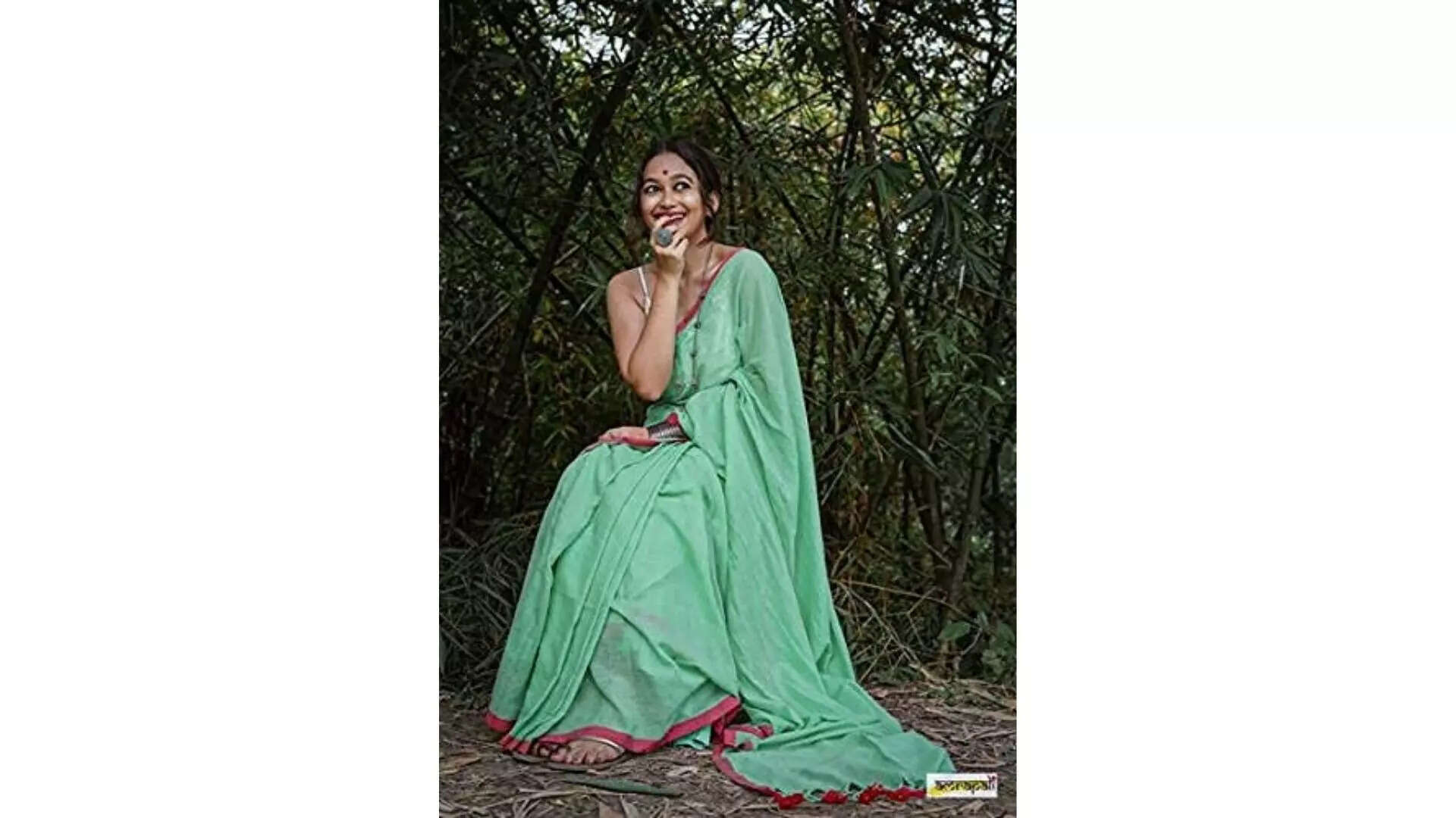 INDIA SILK PWCS LTD Womens Bhagalpuri Linen Slub Saree Embrace the Timeless Charm of Linen Slub