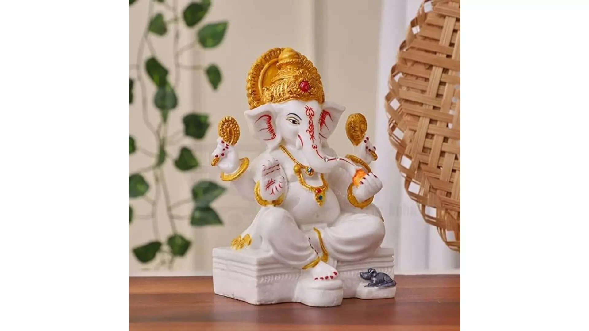 APNIMARKET Marble Dust Ganesh Idol Elegance and Devotion 