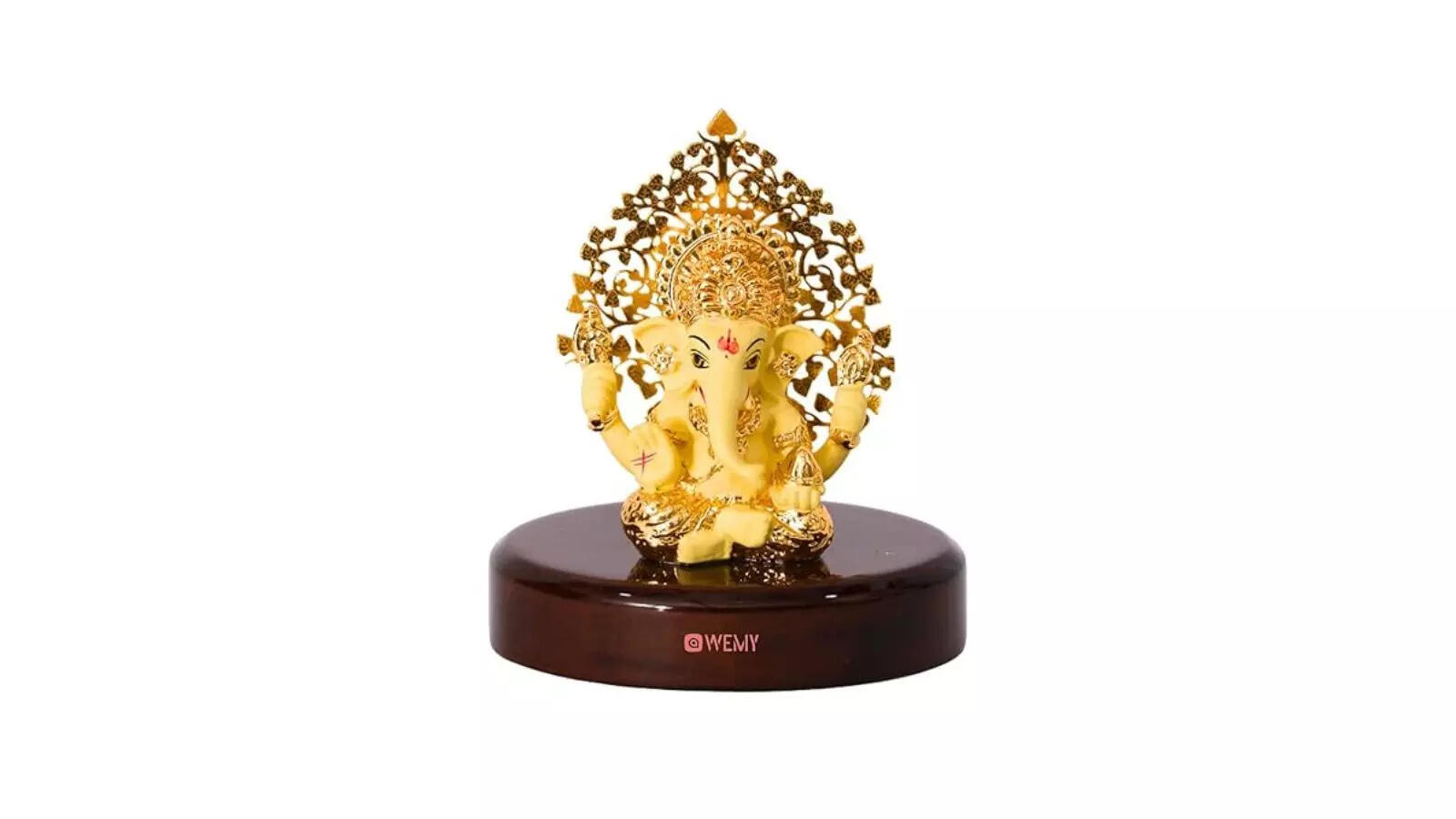 House Of Wemy Gold Plated Lord Kalpavriksha Tree Ganesha Idol