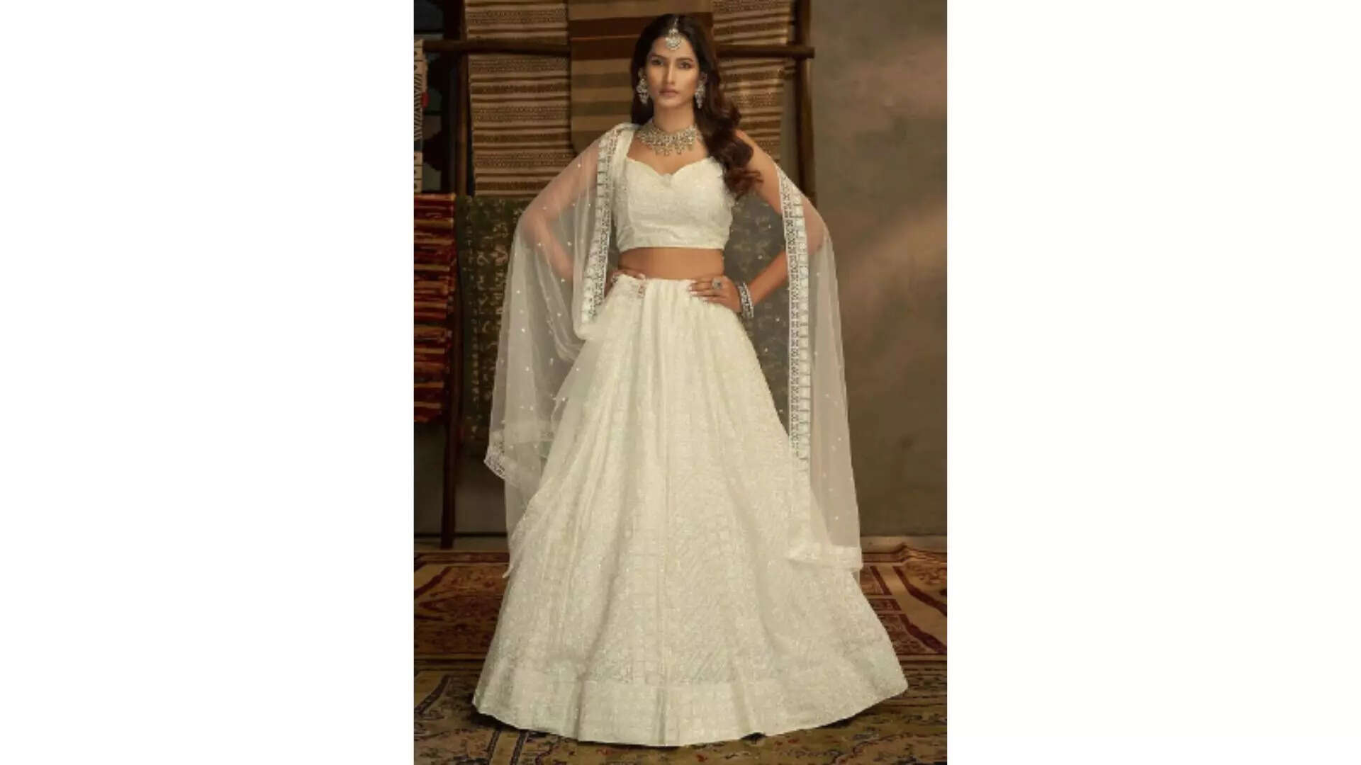 ODETTE White Embellished Lehenga  Embrace timeless elegance 