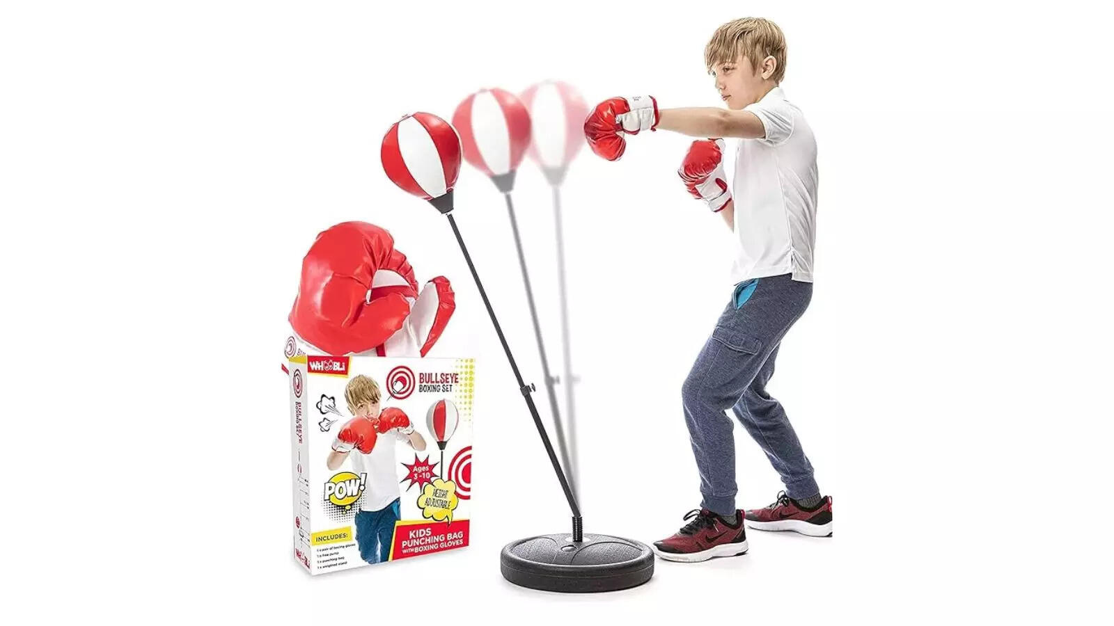 whoobli Punching Bag for Kids Incl Boxing Gloves