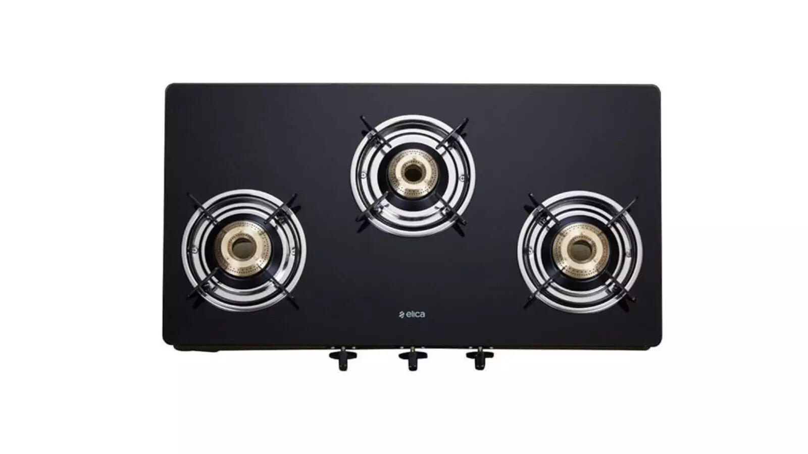 Elica Vetro Glass Top 3 Burner Gas Stove