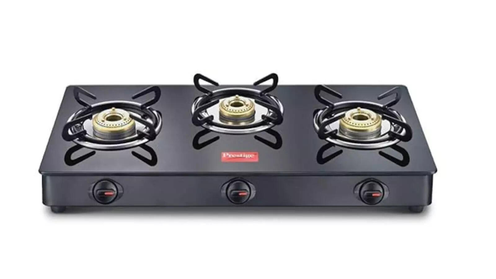 Prestige IRIS Toughened Glass-Top 3 Brass Burner LPG Gas Stove