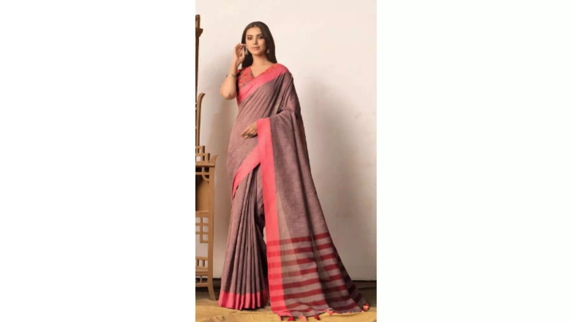 Sangria Woven Design Cotton Saree Great Combination of Colours