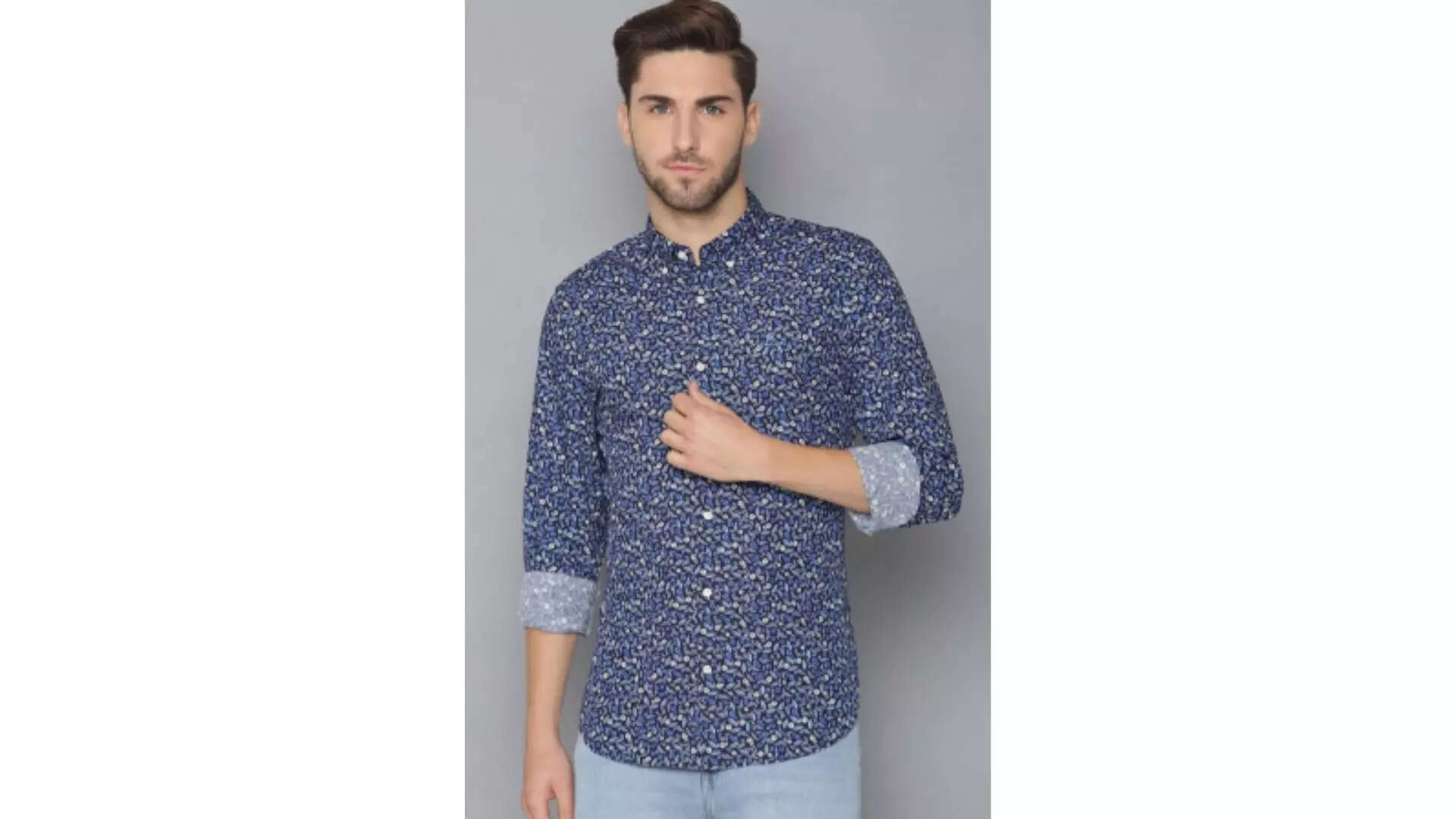 GANT Men Blue Slim Fit Printed Casual Shirt