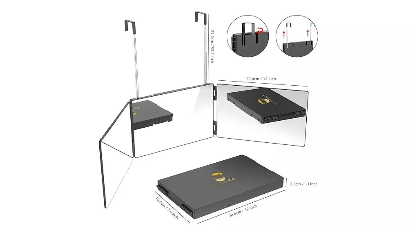 GLDDAO 3 Way Mirror