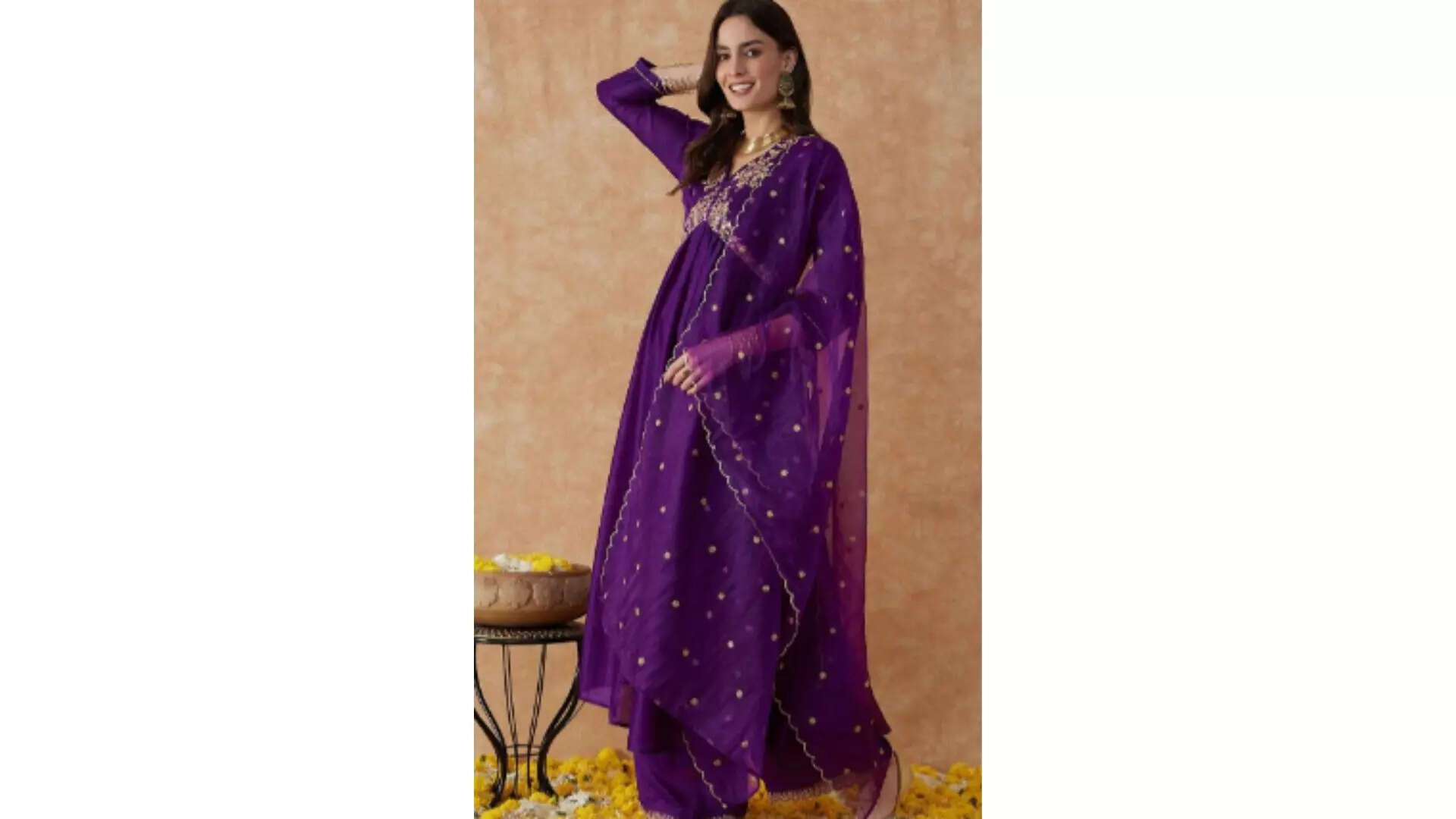 Sangria Purple Anarkali Suit Set