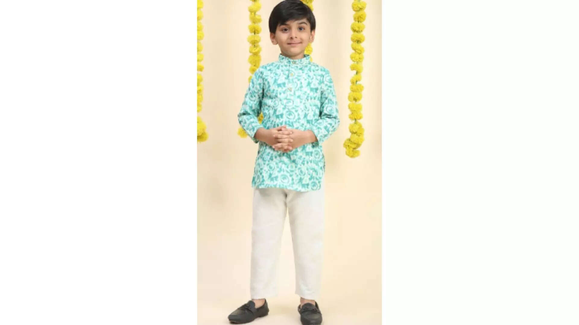 Cutiekins Boys Printed Regular Kurti with Pyjamas