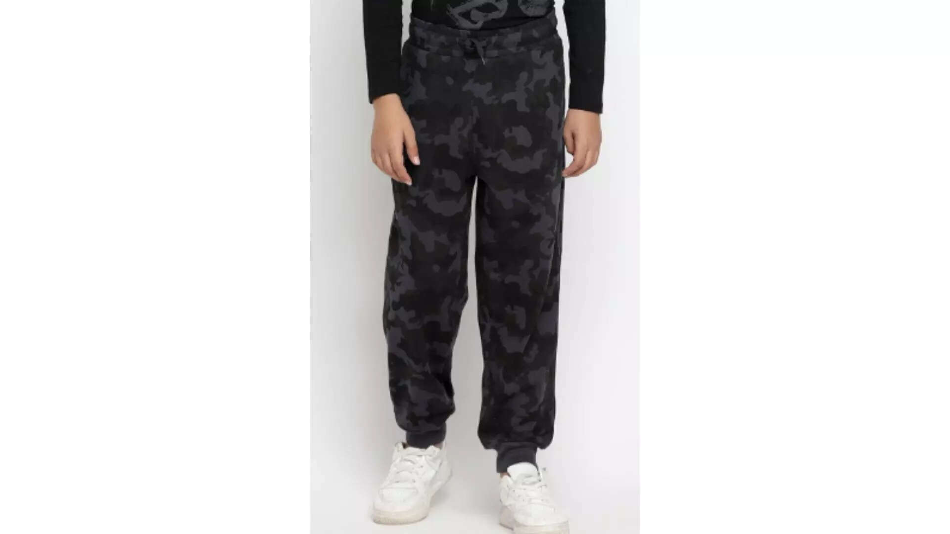 Lil Tomatoes Boys Camouflage Printed Mid-Rise Joggers