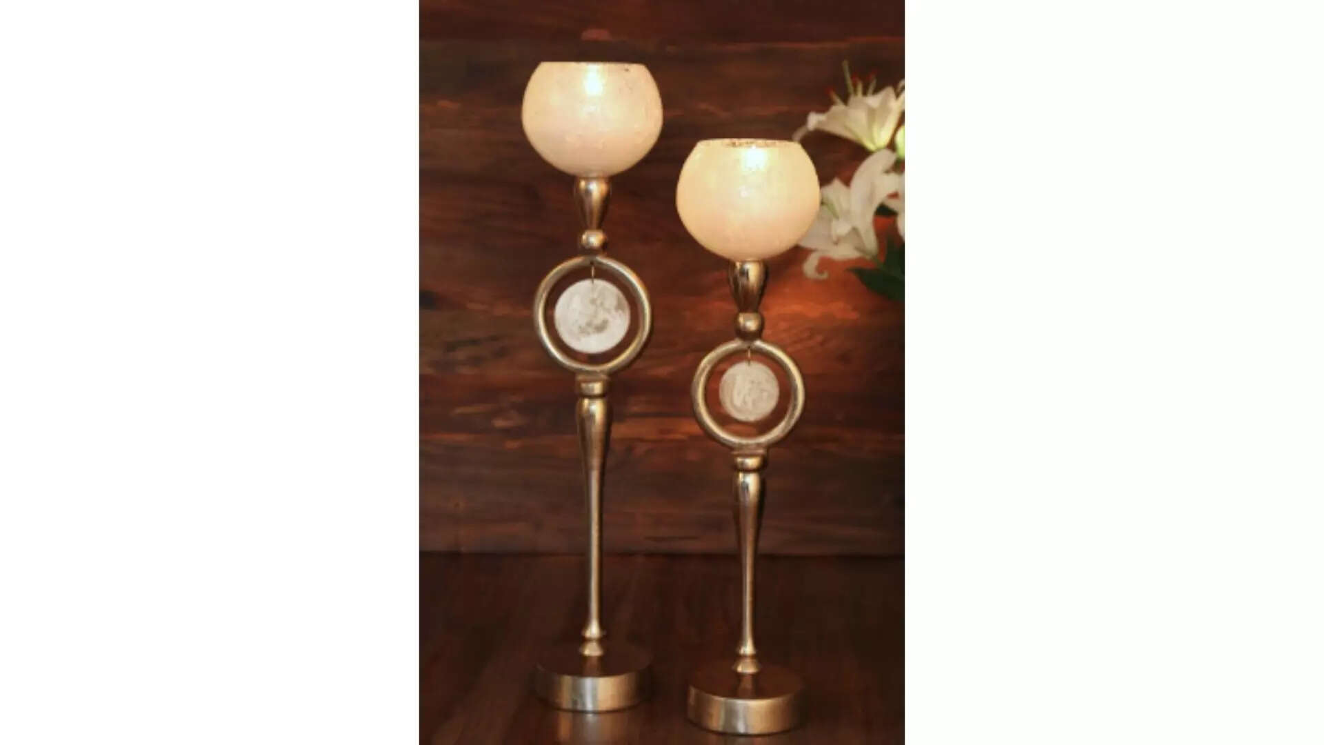 Illuminate with Elegance Amoliconcepts Gold-Toned Candle Holders for a Touch of Luxury 