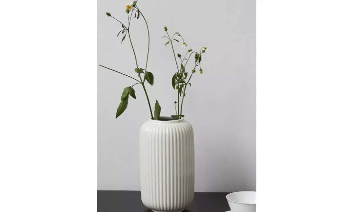 White Textured Ceramic Vase