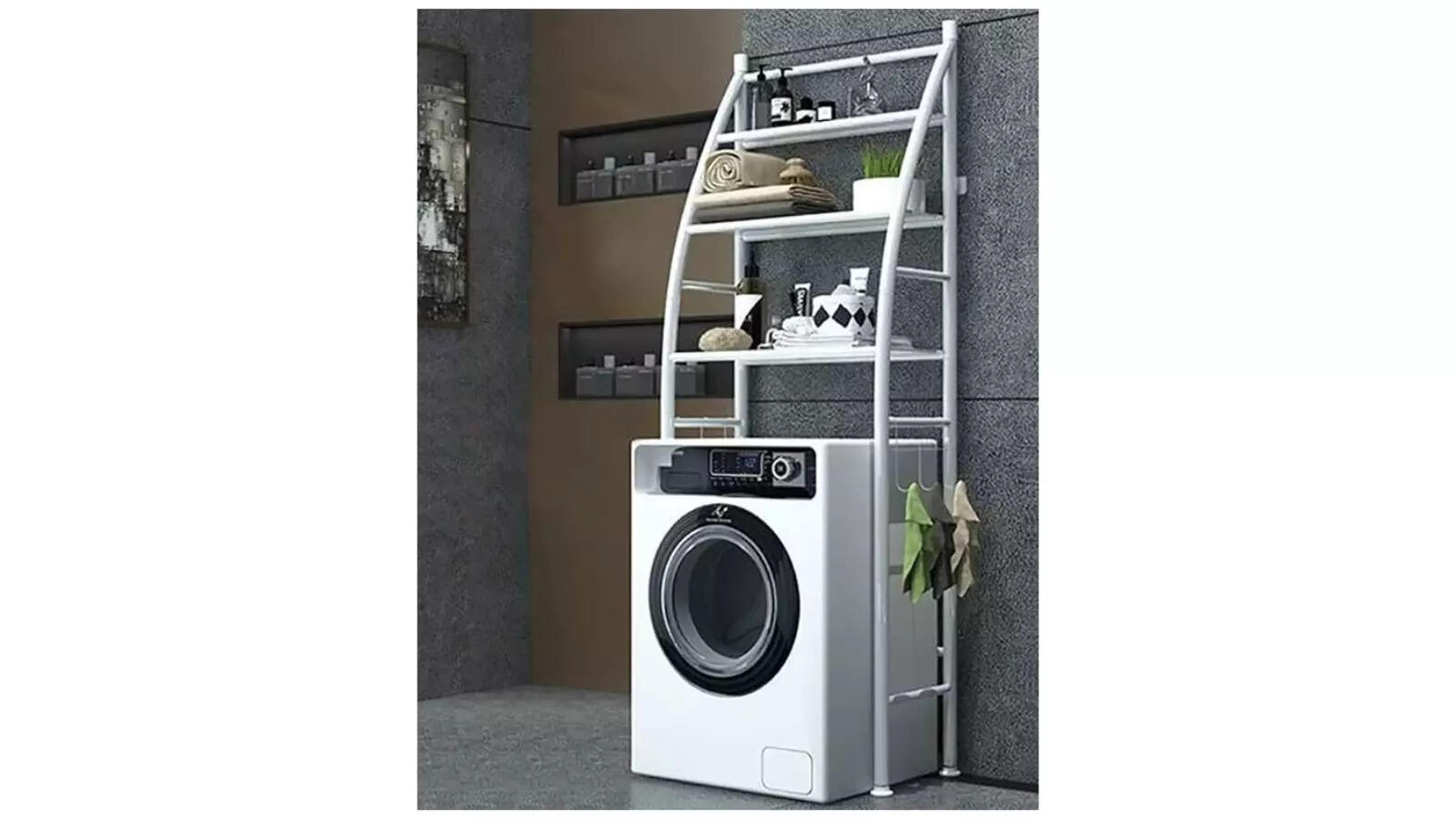 HOOBRO 3 Layer Over The Washing Machine Storage Rack Metal Bathroom Shelf