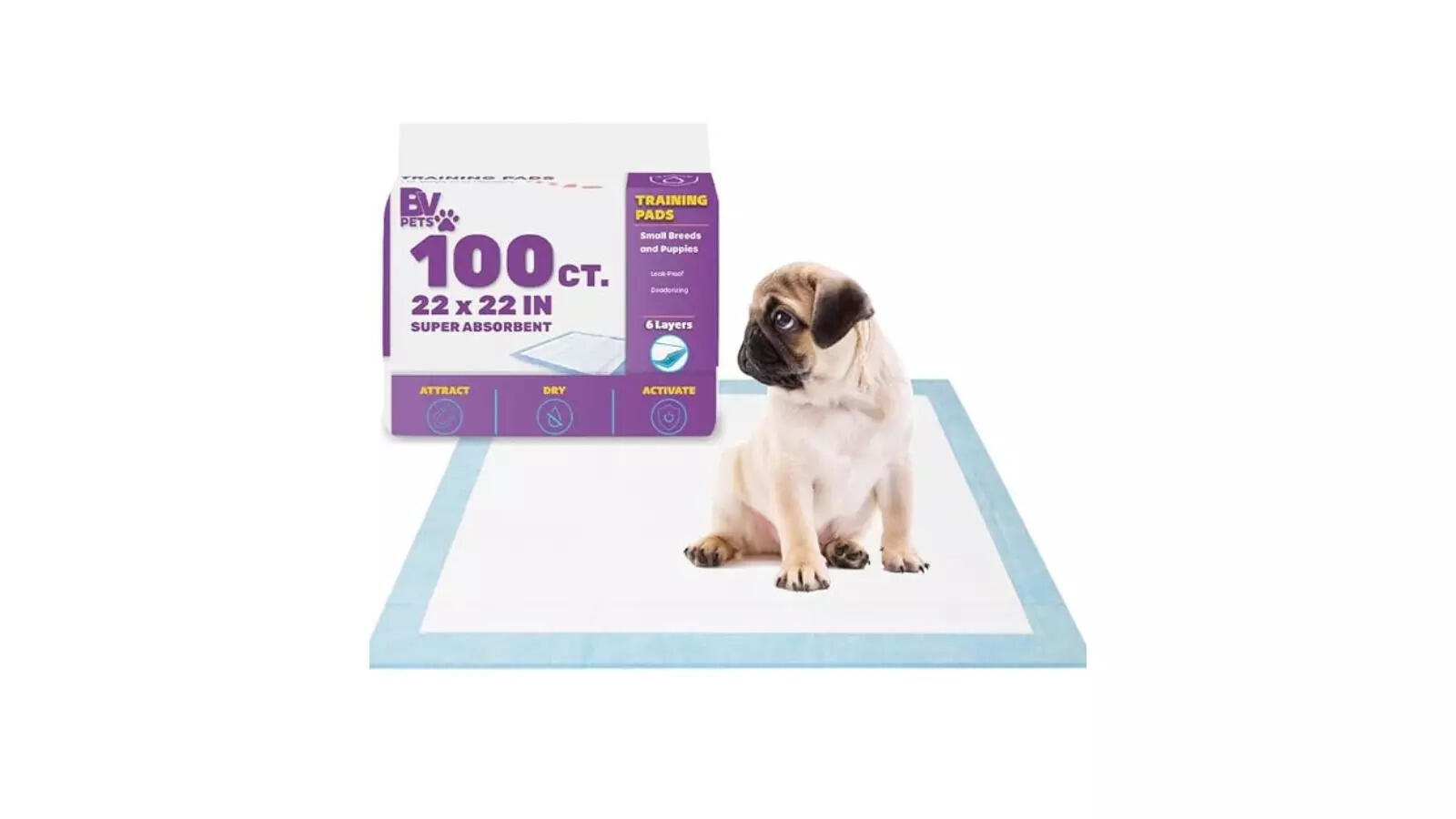 BV 100 Piece Pet Training Pads for Dog and Puppy