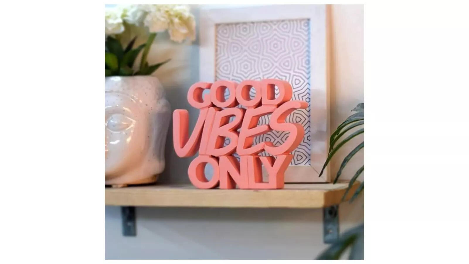NUKKAD TALES Good Vibes Only Peach Showpiece
