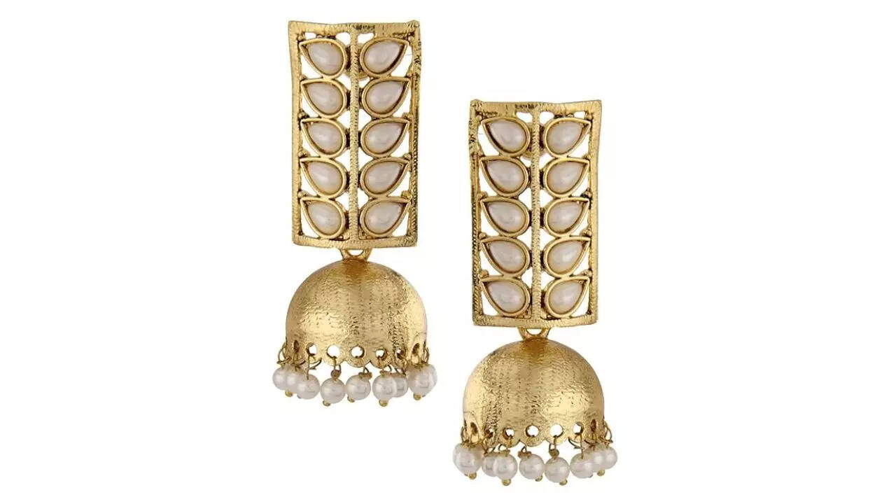 Shining Diva Traditional Pearl Jewellery Stylish Fancy Jhumka Earrings